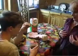 Busty redhead mother seduces her own stepson