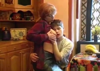 Busty redhead mother seduces her own stepson