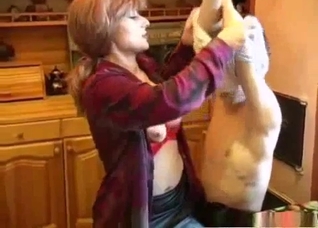 Busty redhead mother seduces her own stepson